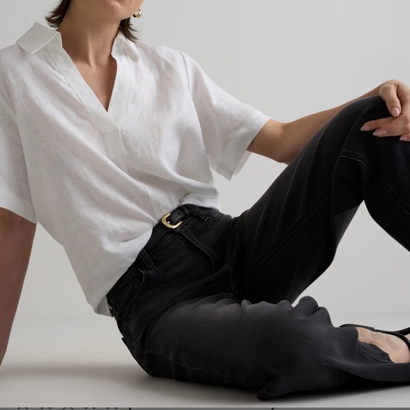 Quince Bella Stretch Relaxed Jeans Charcoal Black Size 31 Denim - Picture 11 of 12